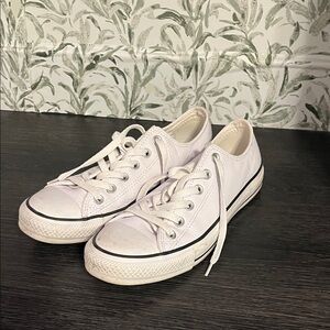 Classic White Leather Converse All Star Sneakers